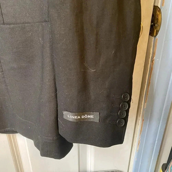 Linea Dome Mens S Black 2-Button Blazer Jacket 3 Pocket Linen Cotton Blend Light - Picture 8 of 8